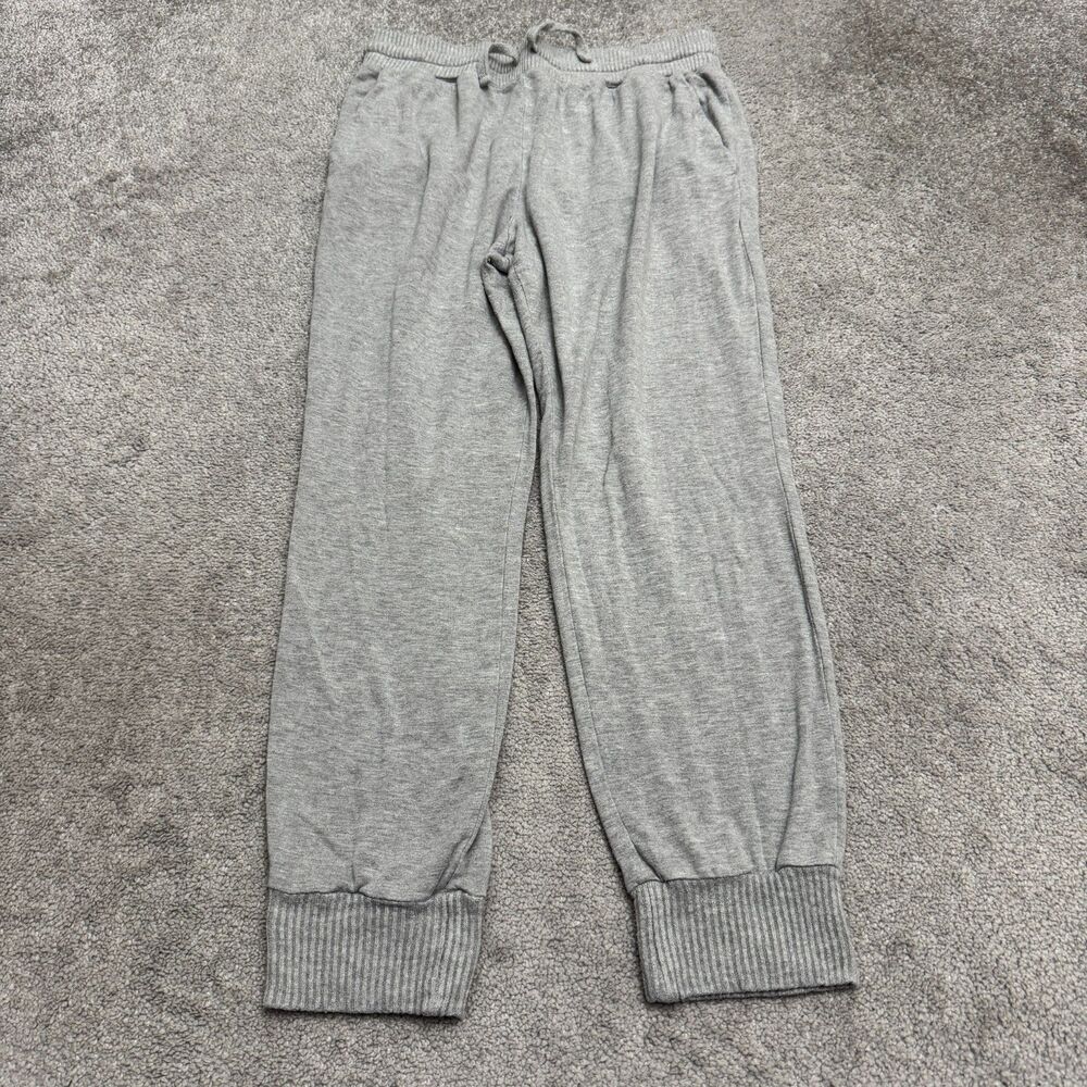 Splendid Knit Drawstring Jogger Women Medium Heather Gray Elastic Waist Pockets